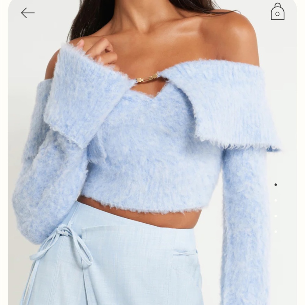 NWT Cult Gaia Audie Blue Knit Top
